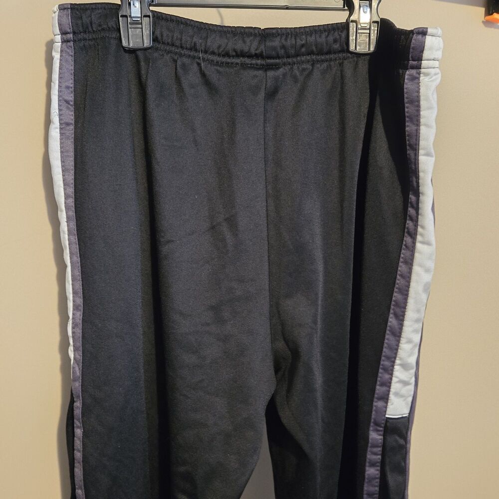 Sideout Womens Athletic Activewear Pants Stripes Pockets Snaps, Vtg 90s Med